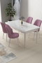 Hanah Home Juego de Comedor de 5 Piezas Blanco y Rosa